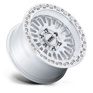 KMC KM554 AZTEC Gloss Silver W/ Machined Face 17x8.5 +25 6x139.7mm 106.1mm - Wheelwiz