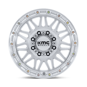 KMC KM555 ATTACK Gloss Silver W/ Machined Face 20x9 +1 8x180mm 124.2mm