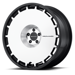 KMC KM689 SKILLET Gloss Black Machined Face 22x9 +38 6x139.7mm 100.3mm - WheelWiz