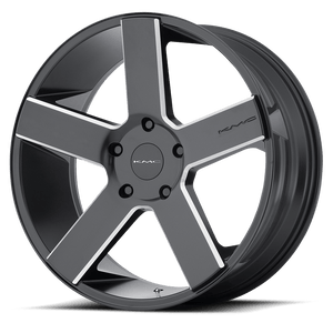 KMC KM690 MC 5 Satin Black Black With Milled Spokes 22x9 +30 5x150mm 110.1mm - WheelWiz