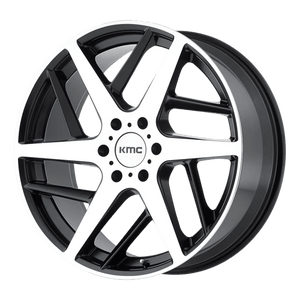 KMC KM699 TWO FACE Satin Black With Machined Face 22x9 +35 6x139.7mm 106.1mm - WheelWiz