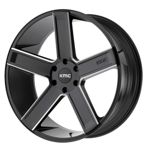 KMC KM702 DUECE Satin Black Milled 20x8.5 +15 5x139.7mm 78.1mm - WheelWiz