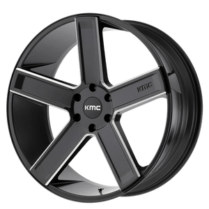 KMC KM702 DUECE Satin Black Milled 20x8.5 +15 5x115mm 72.6mm - WheelWiz