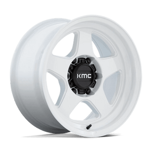 KMC KM728 LOBO Gloss White 17x8.5 -10 6x135mm 87.1mm - Wheelwiz
