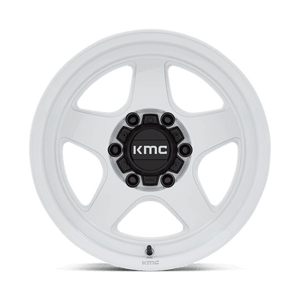 KMC KM728 LOBO Gloss White 17x8.5 -10 6x135mm 87.1mm - Wheelwiz