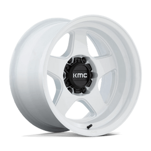 KMC KM728 LOBO Gloss White 17x8.5 +18 6x139.7mm 106.1mm - Wheelwiz