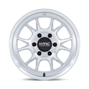 KMC KM729 RANGE Gloss Silver W/ Machined Face 17x8.5 -10 6x139.7mm 106.1mm