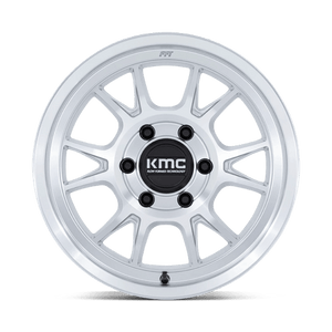 KMC KM729 RANGE Gloss Silver W/ Machined Face 17x8.5 0 6x120mm 66.9mm