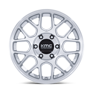 KMC KM730 HATCHET Gloss Silver W/ Machined Face 17x8.5 -10 5x127mm 71.5mm