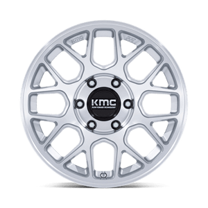 KMC KM730 HATCHET Gloss Silver W/ Machined Face 17x8.5 -10 6x120mm 66.9mm