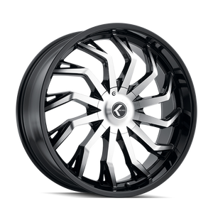 Kraze SCRILLA Gloss black machined 26x10 +18 5x127|5x139.7mm 87mm - Wheelwiz