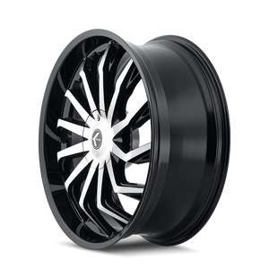 Kraze SCRILLA Gloss black machined 24x9.5 +18 5x127|5x139.7mm 87mm - Wheelwiz