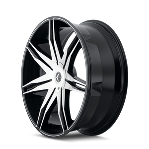 Kraze EPIC Gloss black machined 24x9.5 +18 5x115|5x120mm 74.1mm - Wheelwiz