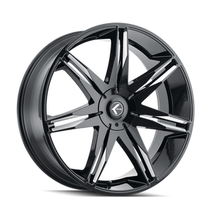 Kraze EPIC Gloss black milled 24x9.5 +18 5x127|5x139.7mm 87mm - Wheelwiz