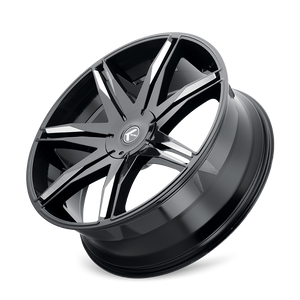 Kraze EPIC Gloss black milled 22x9.5 +18 6x139.7mm 106.1mm - Wheelwiz