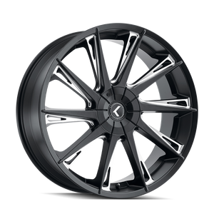 Kraze SWAGG Gloss black milled 24x9.5 +18 5x127|5x139.7mm 87mm - Wheelwiz