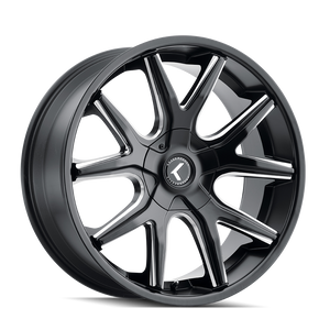 Kraze SPLTZ Gloss black milled 22x9.5 +18 5x115|5x120mm 74.1mm - Wheelwiz