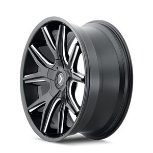 Kraze SPLTZ Gloss black milled 24x9.5 +18 5x115|5x120mm 74.1mm - Wheelwiz
