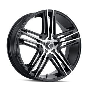 American Truxx HELLA Gloss black machined 20x8.5 +40 5x112|5x114.3mm 73mm - Wheelwiz