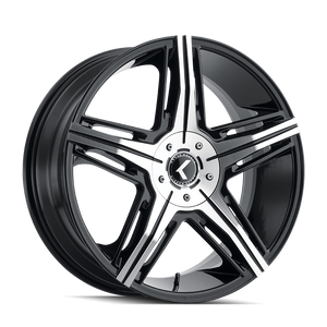 Kraze HYPE Gloss black machined 22x8.5 +15 5x115|5x120mm 74.1mm - Wheelwiz