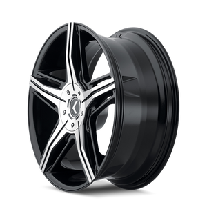 Kraze HYPE Gloss black machined 20x8.5 +40 5x108|5x114.3mm 73mm - Wheelwiz