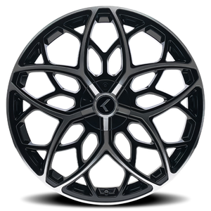 Kraze RICOCHET Gloss black machined 22x8.5 +38 5x115|5x120mm 74.1mm - Wheelwiz
