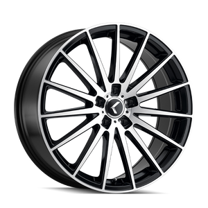 Kraze 191 Matte black machined 22x8.5 +38 5x112mm 66.56mm - Wheelwiz