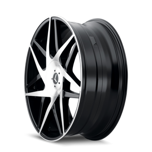 Kraze 192 Gloss black machined 22x9.5 +18 5x115|5x139.7mm 87mm - Wheelwiz