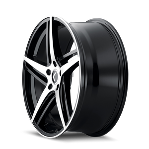 Kraze 195 Gloss black machined 20x8.5 +38 5x112mm 66.56mm - Wheelwiz