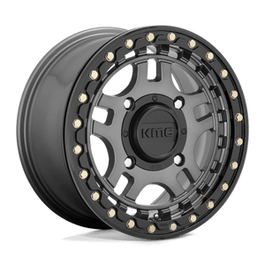 KMC KS240 RECON UTV BEADLOCK Gun Metal W/ Gloss Black Ring 15x7 +38 4x156mm 132mm - Wheelwiz
