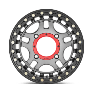 KMC KS240 RECON BEADLOCK Gun Metal W/ Gloss Black Ring 14x7 +38 4x156mm 132mm - Wheelwiz