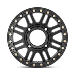 KMC KS242 AZTEC UTV BEADLOCK Satin Black W/ Gloss Black Rg 15x6 +38 4x137mm 112.1mm - Wheelwiz
