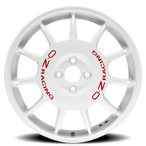 OZ Racing Leggenda White W/ Red Lettering 17x7 +25 4x108mm 75mm - Wheelwiz
