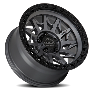 Lock Offroad Lunatic Matte Grey W/ Matte Black Ring 17x9 +1 5x127mm 71.6mm