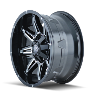 Mayhem RAMPAGE Gloss black milled 20x9 +18 8x180mm 124.1mm - Wheelwiz