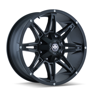 Mayhem RAMPAGE Matte black 22x9.5 -6 5x127|5x139.7mm 87mm - WheelWiz