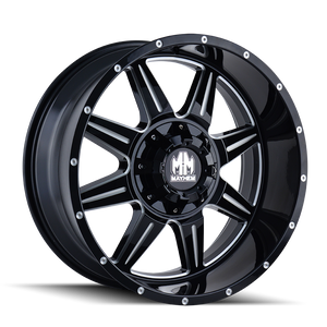 Mayhem MONSTIR Gloss black milled 20x9 +18 5x139.7|5x150mm 110mm - Wheelwiz