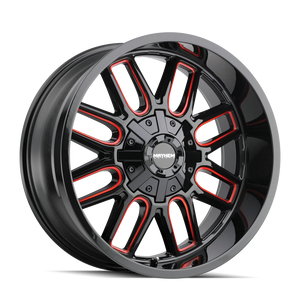 Mayhem COGENT Gloss black milled prism red 17x9 -12 8x165.1|8x170mm 130.8mm - Wheelwiz