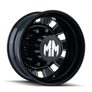 Mayhem BIGRIG Gloss black milled 24.5x8.25 +168 10x285.75mm 220.1mm - Wheelwiz