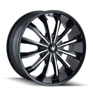 Mazzi FUSION Gloss black machined 24x9.5 +18 5x127|5x139.7mm 87mm - Wheelwiz