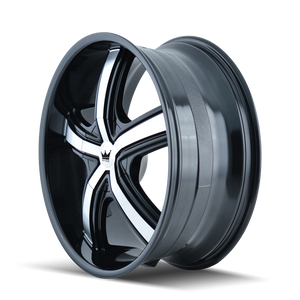 Mazzi BOOST Gloss black machined 18x7.5 +40 5x108|5x114.3mm 72.62mm - WheelWiz