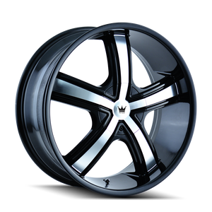 Mazzi BOOST Gloss black machined 18x7.5 +40 5x108|5x114.3mm 72.62mm - WheelWiz