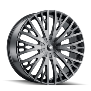 Mazzi TWIST TIE Matte black machined with dark 24x9.5 +18 5x115|5x120mm 74.1mm - Wheelwiz