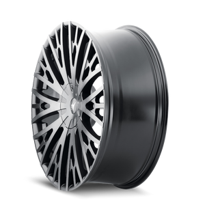 Mazzi TWIST TIE Matte black machined with dark 20x8.5 +35 5x108|5x114.3mm 72.6mm - Wheelwiz