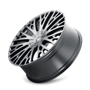 Mazzi TWIST TIE Matte black machined with dark 20x8.5 +18 5x115|5x120mm 74.1mm - Wheelwiz
