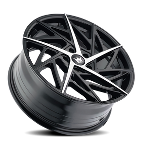 Mazzi FREESTYLE Gloss black machined 20x8.5 +35 5x120mm 74.1mm - Wheelwiz