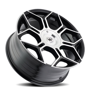 Mazzi LIBRA Gloss black machined 20x8.5 +18 5x115|5x120mm 74.1mm - Wheelwiz