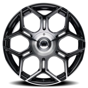 Mazzi LIBRA Gloss black machined 20x8.5 +35 5x112|5x120mm 74.1mm - Wheelwiz