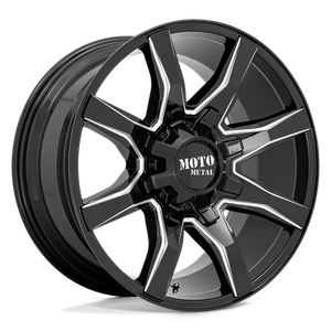 Moto Metal MO804 SPIDER Gloss Black Milled 20x10 +12 6x135|6x139.7mm 106.1mm - Wheelwiz