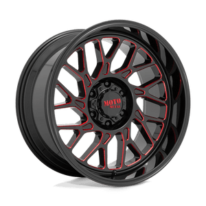 Moto Metal MO805 Gloss Black Milled W/ Red Tint 22x10 -18 6x135mm 87.1mm - Wheelwiz